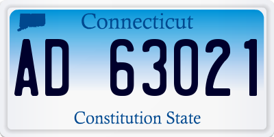 CT license plate AD63021