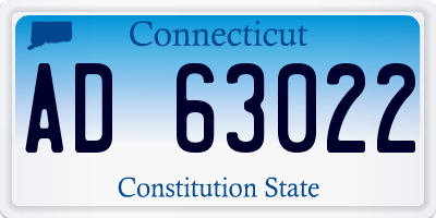 CT license plate AD63022