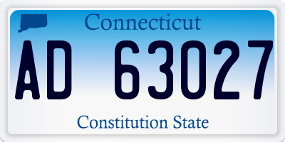 CT license plate AD63027