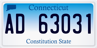 CT license plate AD63031