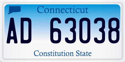CT license plate AD63038
