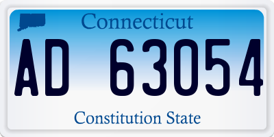 CT license plate AD63054