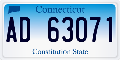CT license plate AD63071