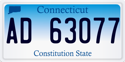 CT license plate AD63077