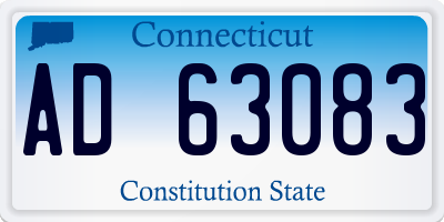 CT license plate AD63083