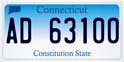 CT license plate AD63100