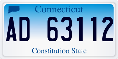 CT license plate AD63112