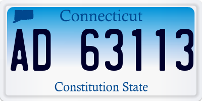 CT license plate AD63113