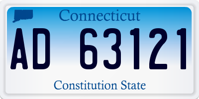 CT license plate AD63121