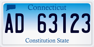 CT license plate AD63123