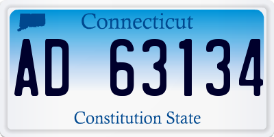 CT license plate AD63134