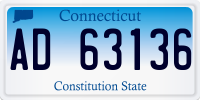 CT license plate AD63136