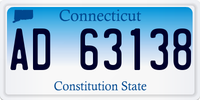 CT license plate AD63138