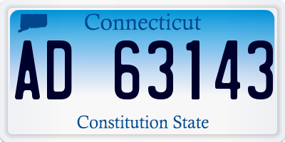 CT license plate AD63143