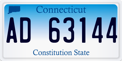 CT license plate AD63144