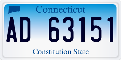 CT license plate AD63151