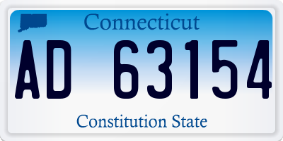 CT license plate AD63154
