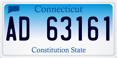 CT license plate AD63161