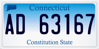 CT license plate AD63167
