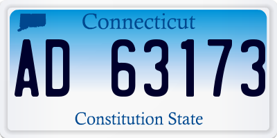 CT license plate AD63173