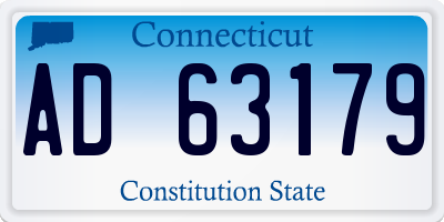 CT license plate AD63179