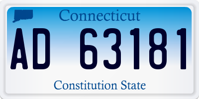 CT license plate AD63181