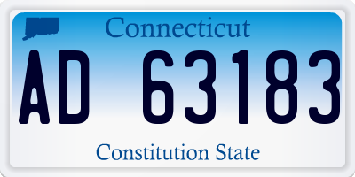 CT license plate AD63183