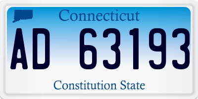 CT license plate AD63193