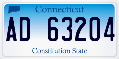 CT license plate AD63204