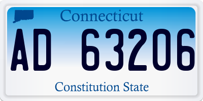 CT license plate AD63206