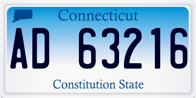 CT license plate AD63216