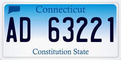 CT license plate AD63221