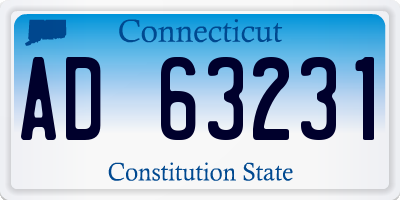 CT license plate AD63231
