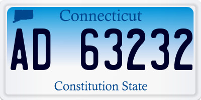 CT license plate AD63232