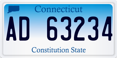 CT license plate AD63234