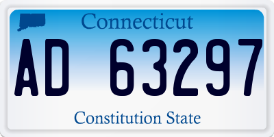 CT license plate AD63297