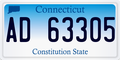 CT license plate AD63305