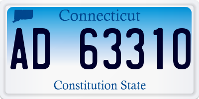 CT license plate AD63310