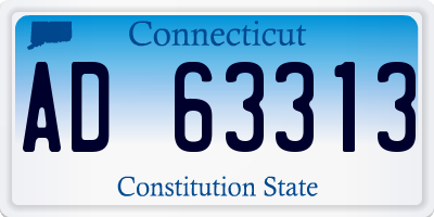 CT license plate AD63313