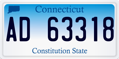 CT license plate AD63318