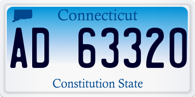 CT license plate AD63320