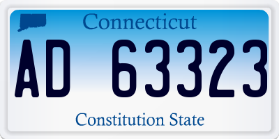 CT license plate AD63323
