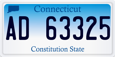 CT license plate AD63325