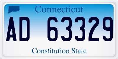 CT license plate AD63329
