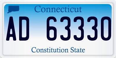 CT license plate AD63330