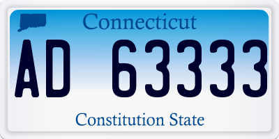 CT license plate AD63333