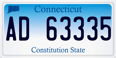 CT license plate AD63335