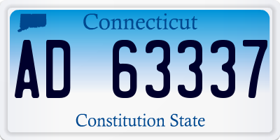 CT license plate AD63337