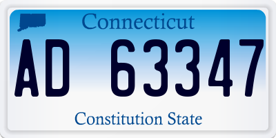 CT license plate AD63347