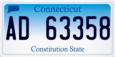 CT license plate AD63358